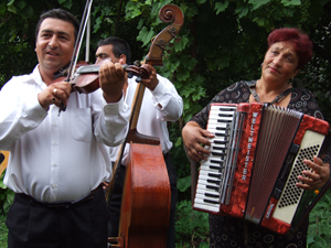 Three of the members of the Argint family ensemble